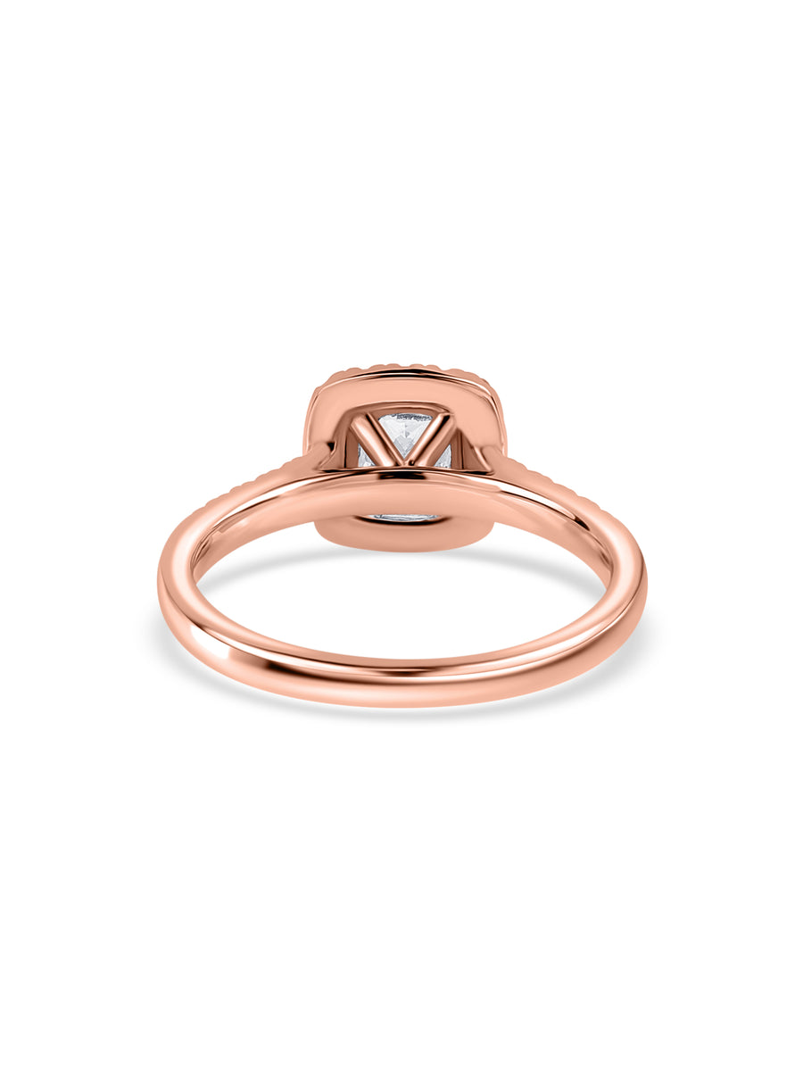 1 Carat Lab-Grown Princess Diamond Halo Ring