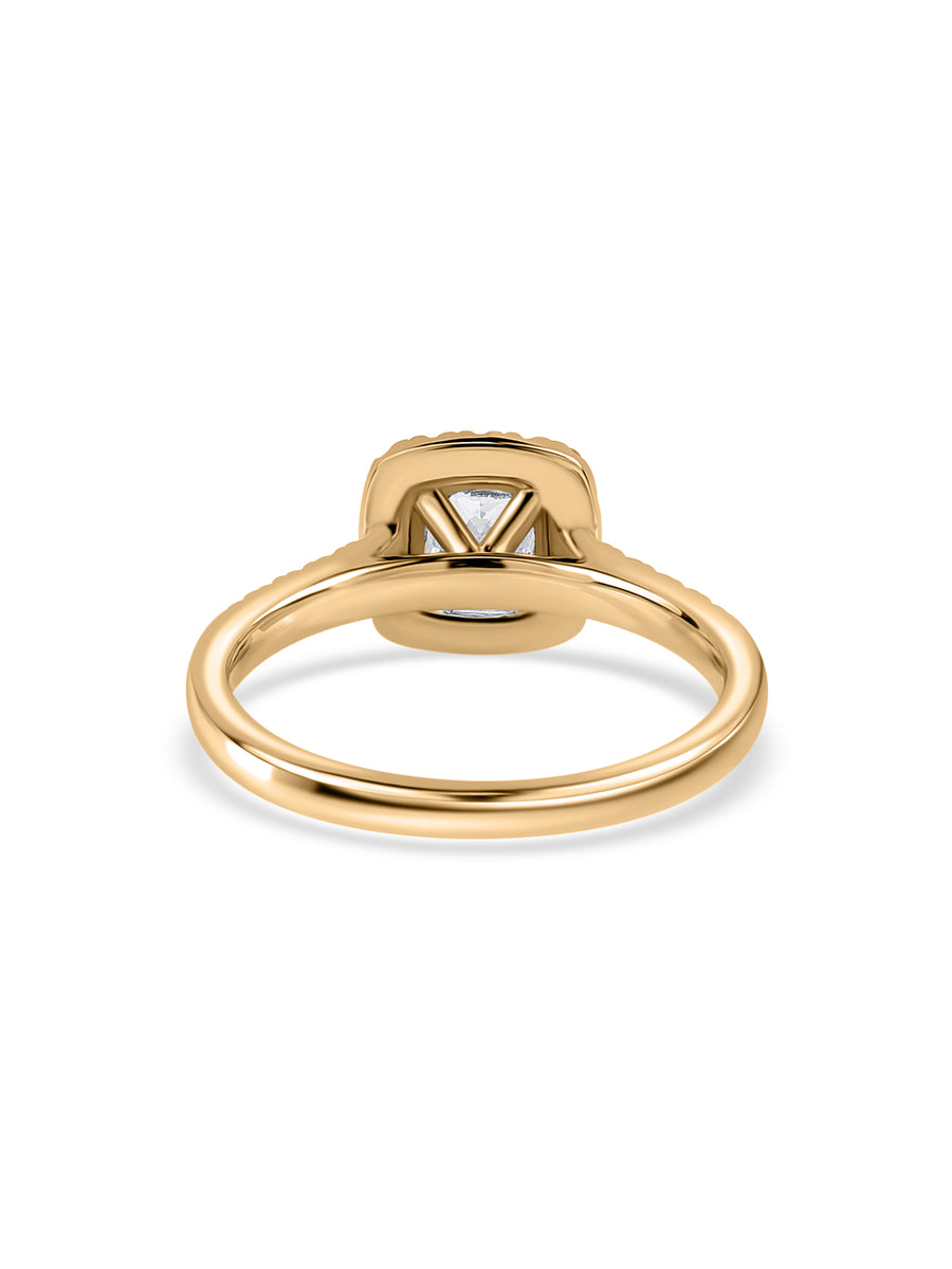 1 Carat Lab-Grown Princess Diamond Halo Ring