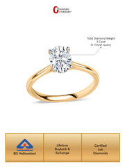 Lab Grown 1 Carat Oval Solitaire Diamond Ring