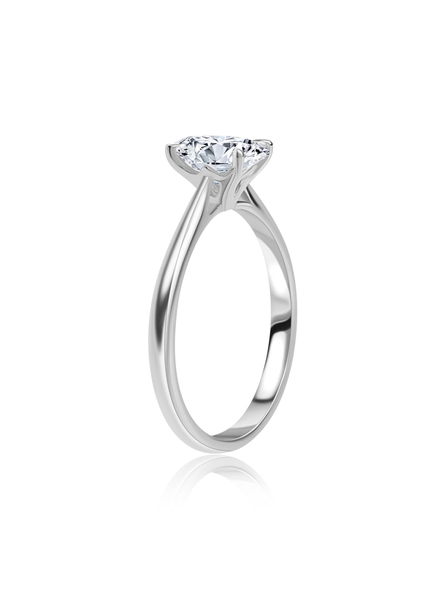 Lab Grown 1 Carat Oval Solitaire Diamond Ring