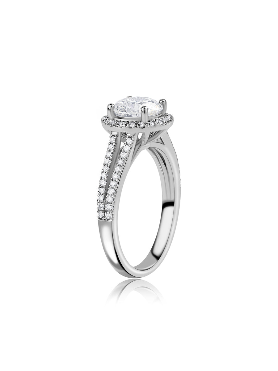 1.5 Carat Halo Lab Grown DIamond Ring