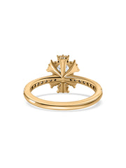 Golden Bloom Oval Halo Diamond Ring