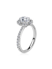 Golden Bloom Oval Halo Diamond Ring