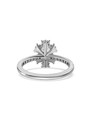 Golden Bloom Oval Halo Diamond Ring