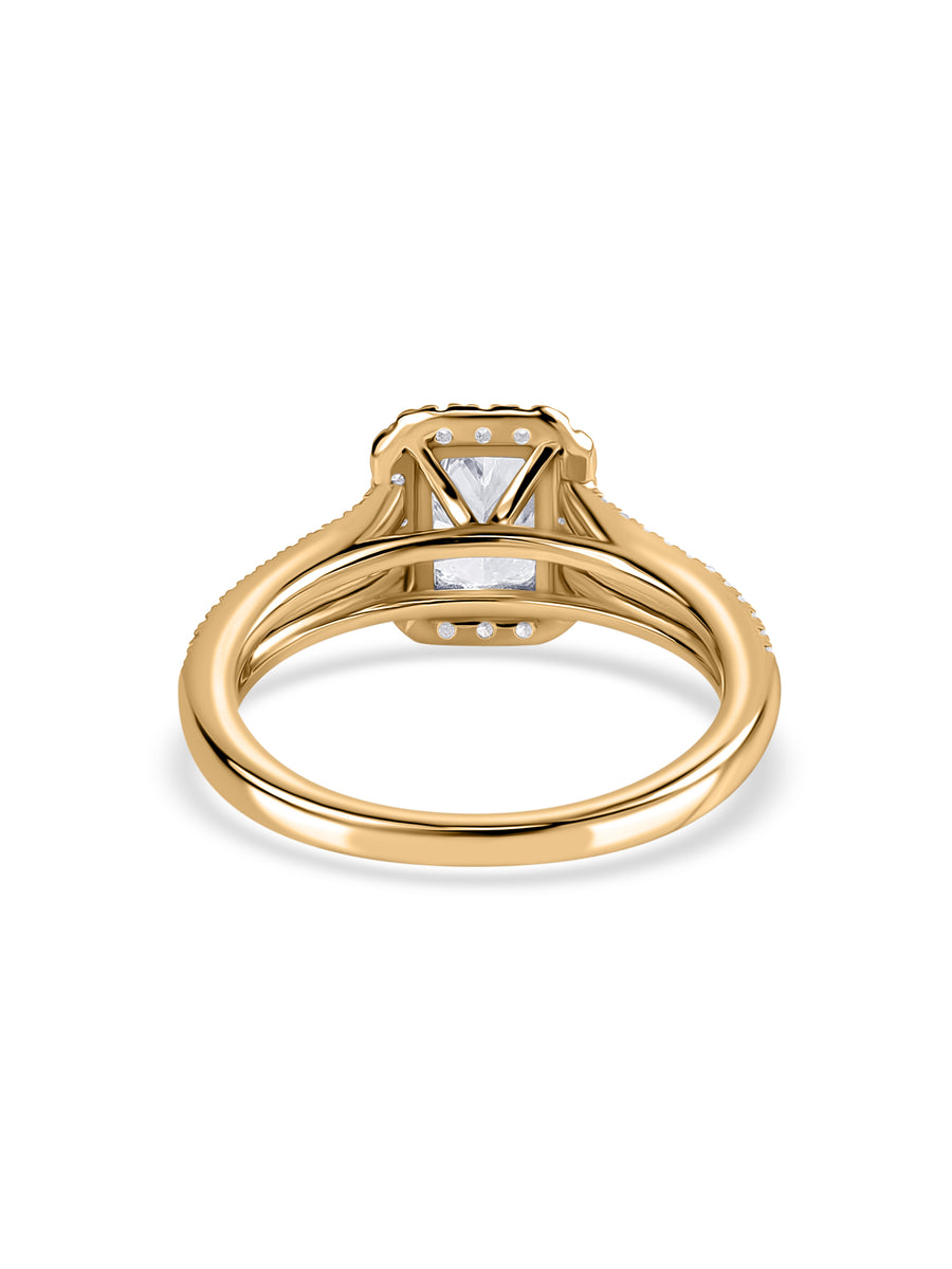 Ornate Radiant 1 Carat Halo Ring