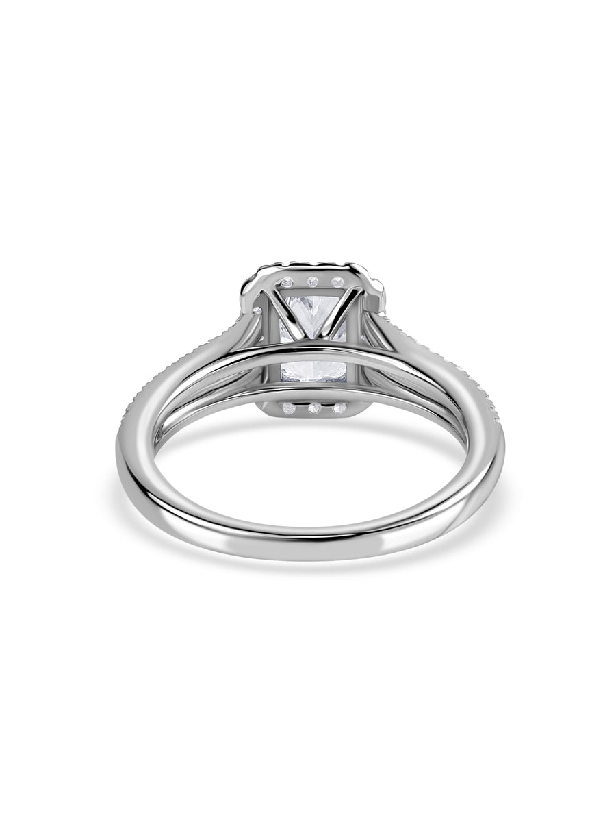 Ornate Radiant 1 Carat Halo Ring