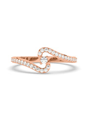 Lab Grown Wave Diamond Ring In Gold