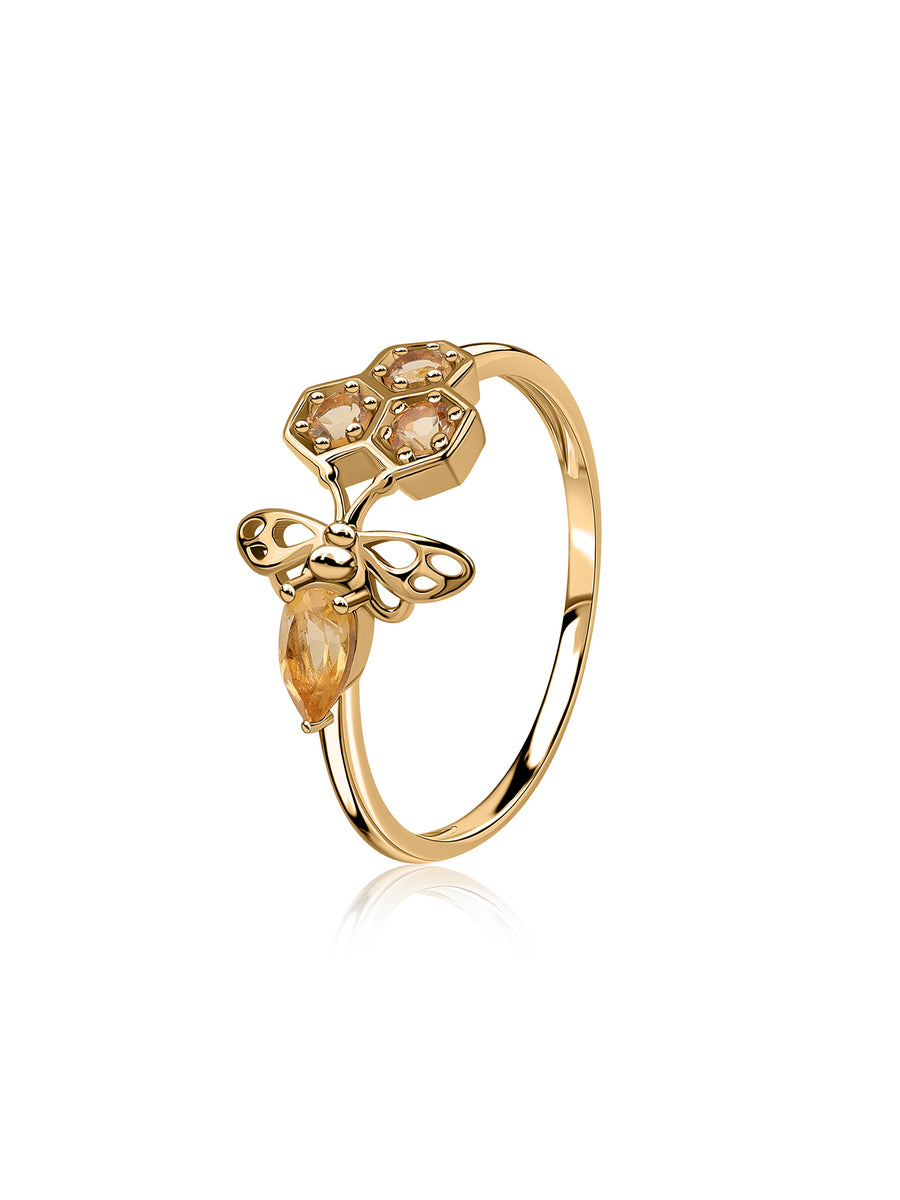 Natural Citrine Bee Ring