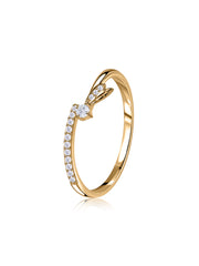 Golden Leaf Trail Gold Plated Silver Ring