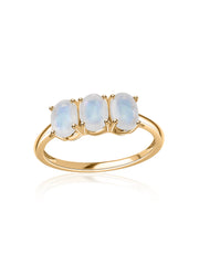 Trio Moonstone Silver Ring For Women