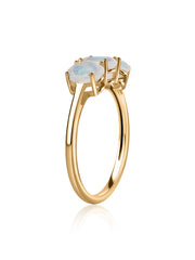 Trio Moonstone Silver Ring For Women