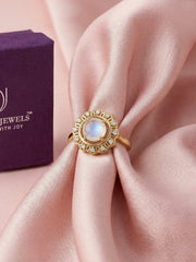 Pearlina Natural Rainbow Moonstone Ring For Women