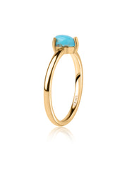 Turquoise Pear Band Ring