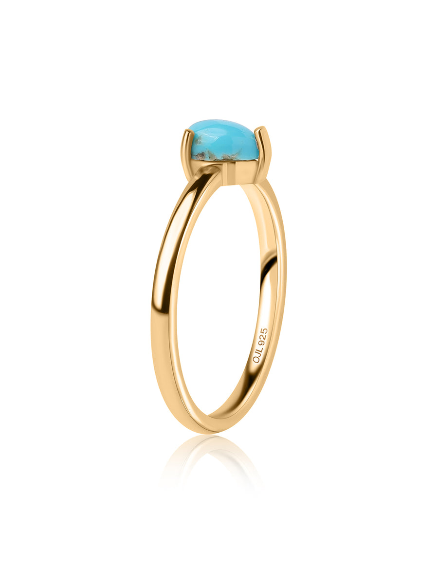 Turquoise Pear Band Ring