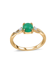 Classic Emerald Silver Ring for Women