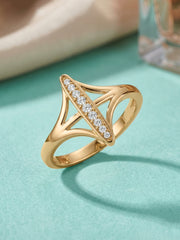 Lab Grown Bar Diamond Ring In Gold