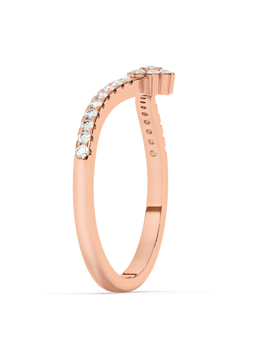 Lab Grown Flower Diamond Ring In Gold