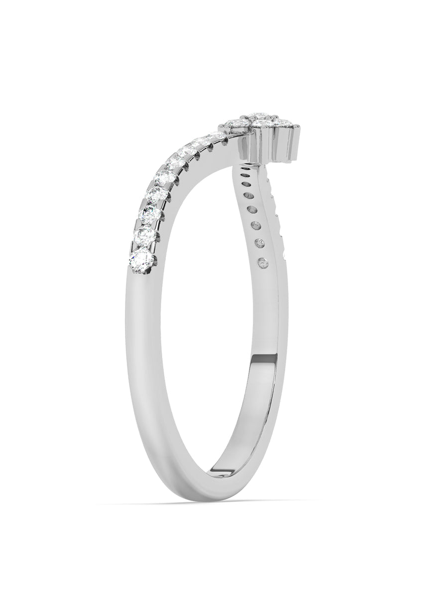 Lab Grown Flower Diamond Ring In Gold