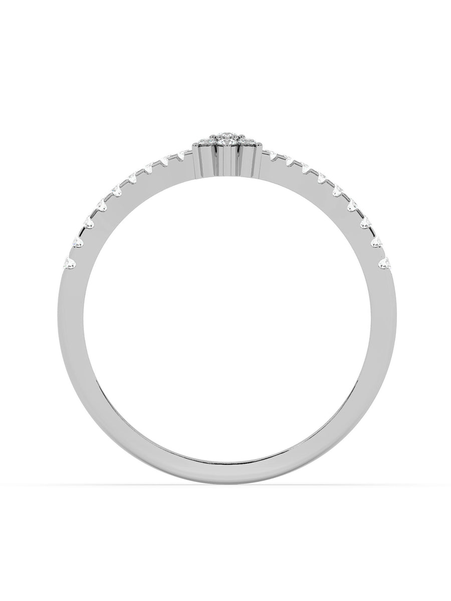 Lab Grown Flower Diamond Ring In Gold