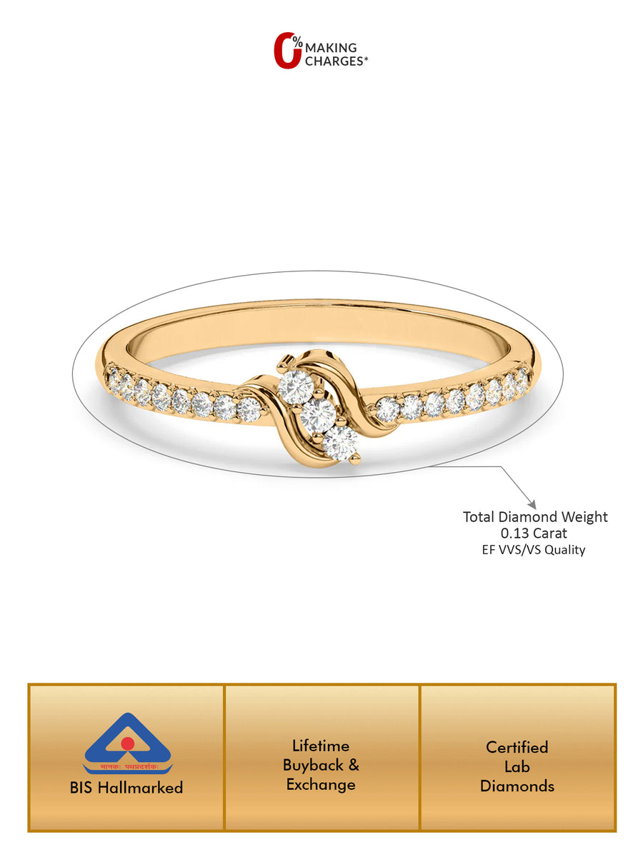 Lab Grown Engagement Diamond Ring In Gold