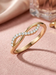 Lab Grown Infinity Diamond Ring In Gold