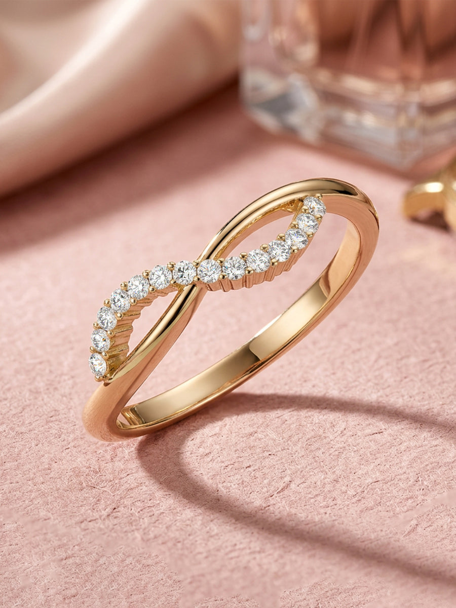 Lab Grown Infinity Diamond Ring In Gold