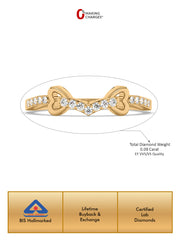 Lab Grown Bow Diamond Ring In Pure Gold