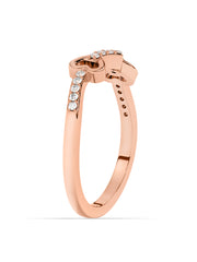 Lab Grown Bow Diamond Ring In Pure Gold