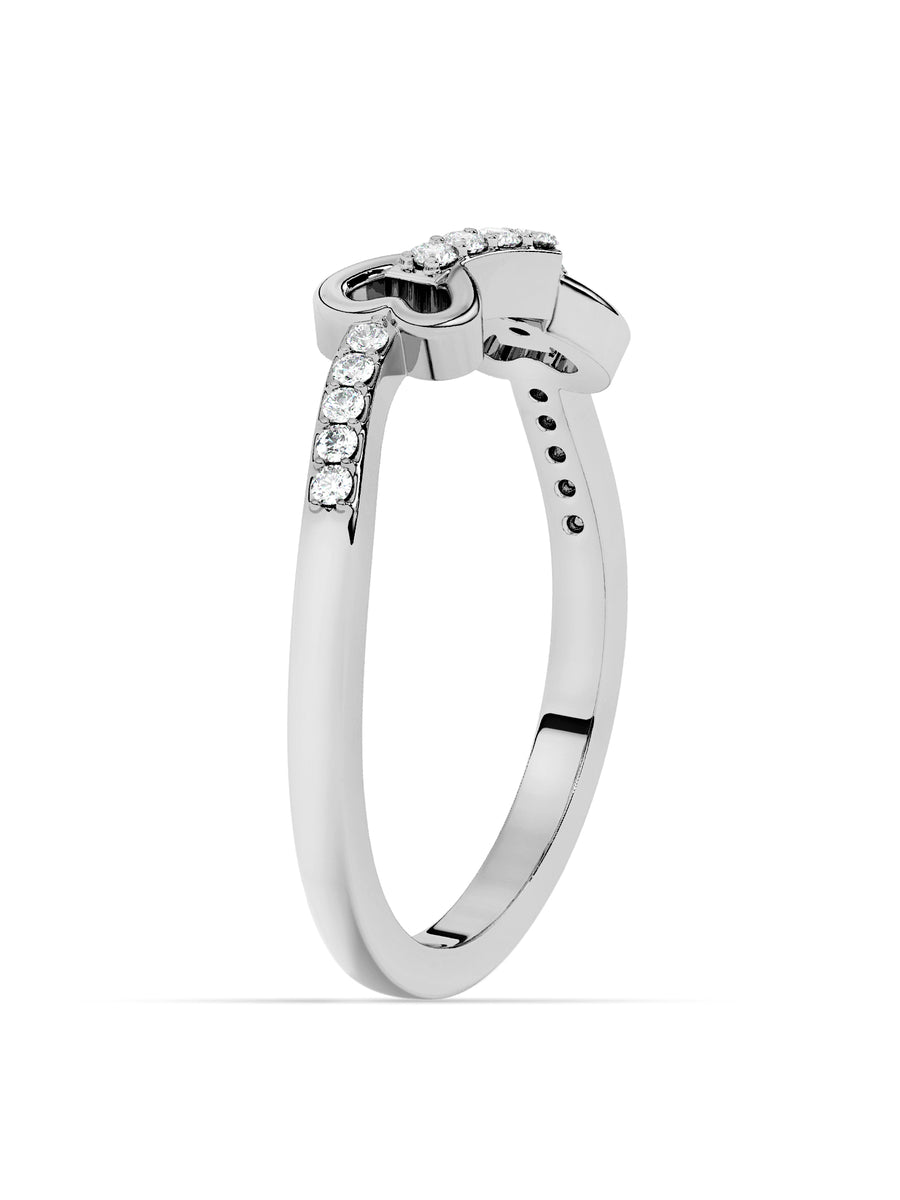 Lab Grown Bow Diamond Ring In Pure Gold