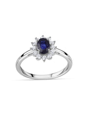 Midnight Aura Natural Blue Sapphire Silver Ring