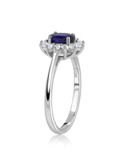 Midnight Aura Natural Blue Sapphire Silver Ring