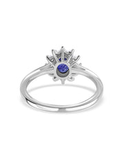 Midnight Aura Natural Blue Sapphire Silver Ring