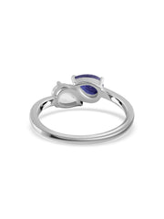 Royal Teardrop Blue Sapphire Silver Ring