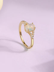 Ethereal Glow Ethiopian Opal Silver Ring