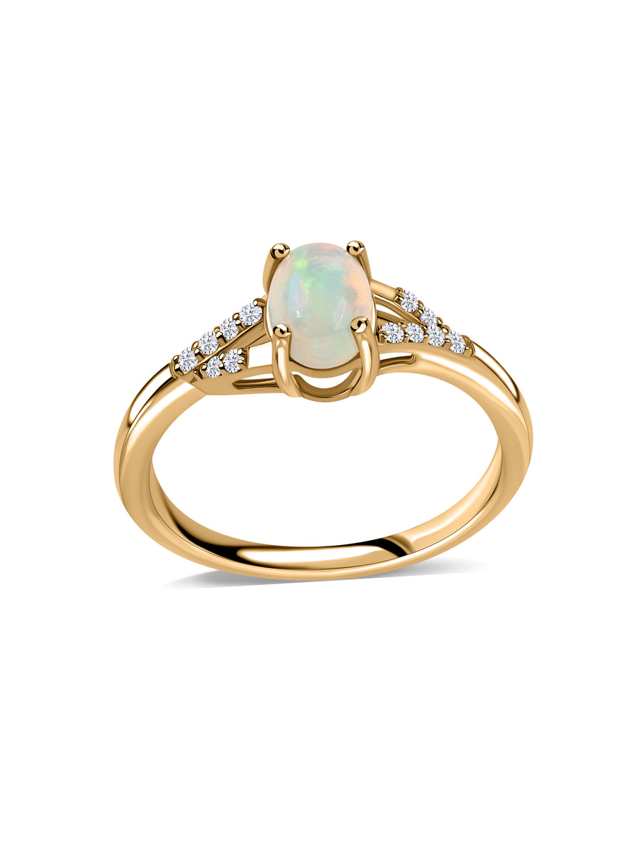 Ethereal Glow Ethiopian Opal Silver Ring