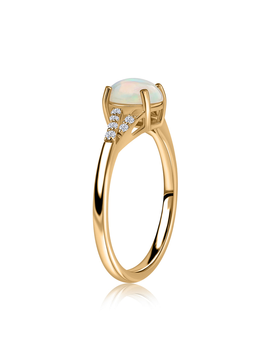 Ethereal Glow Ethiopian Opal Silver Ring