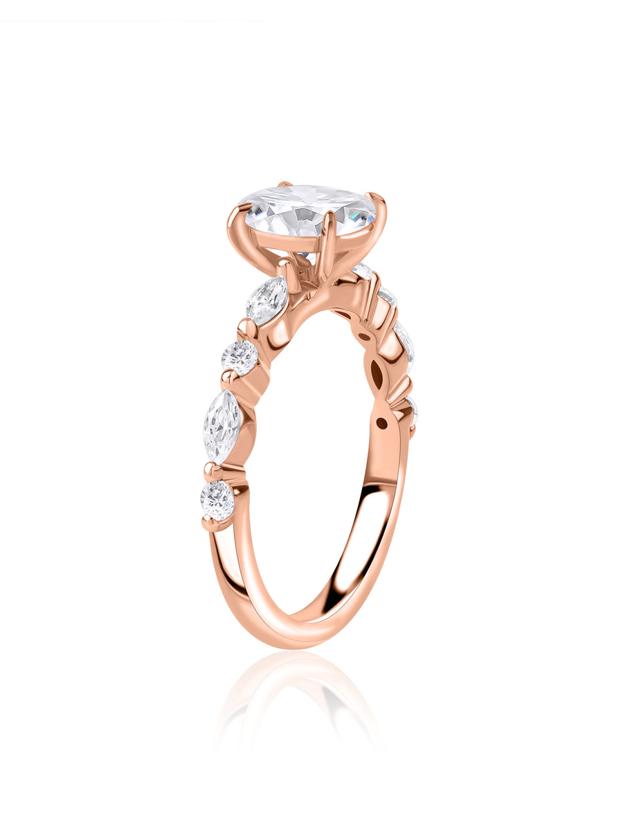 Oval Lab Diamond Solitaire Gold Ring
