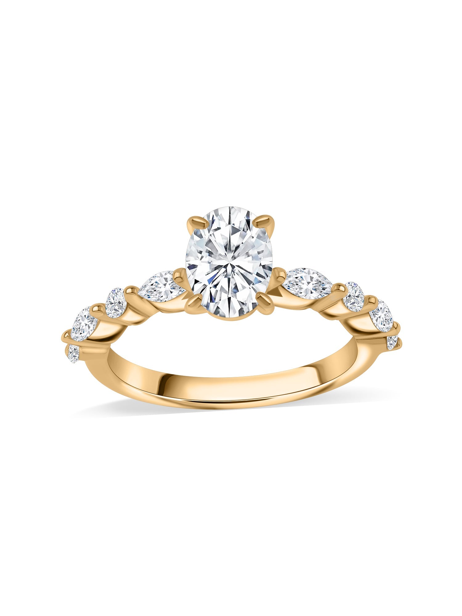 Oval Lab Diamond Solitaire Gold Ring
