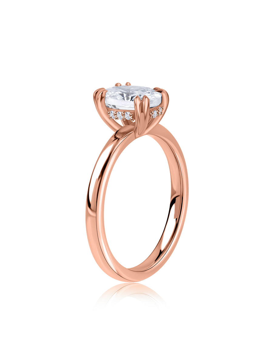 Oval Lab Grown Diamond Solitaire Gold Ring