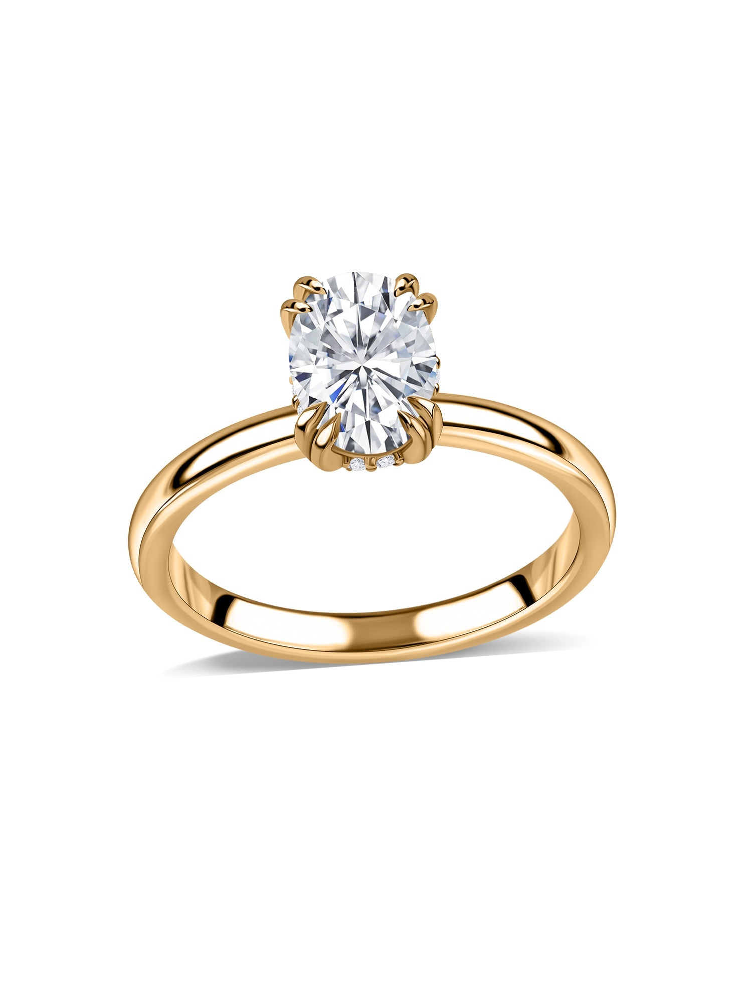 Oval Lab Grown Diamond Solitaire Gold Ring