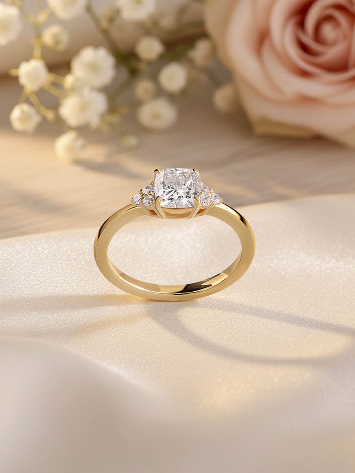 Lab Grown Diamond Cushion Cut Solitaire Ring