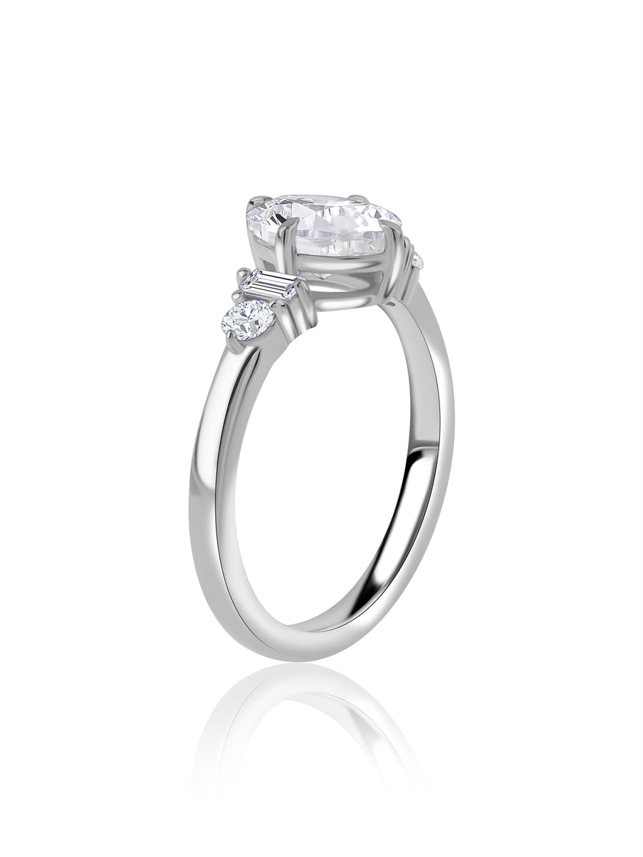 Luxe 1 Carat Lab Grown Diamond Oval Solitaire Ring