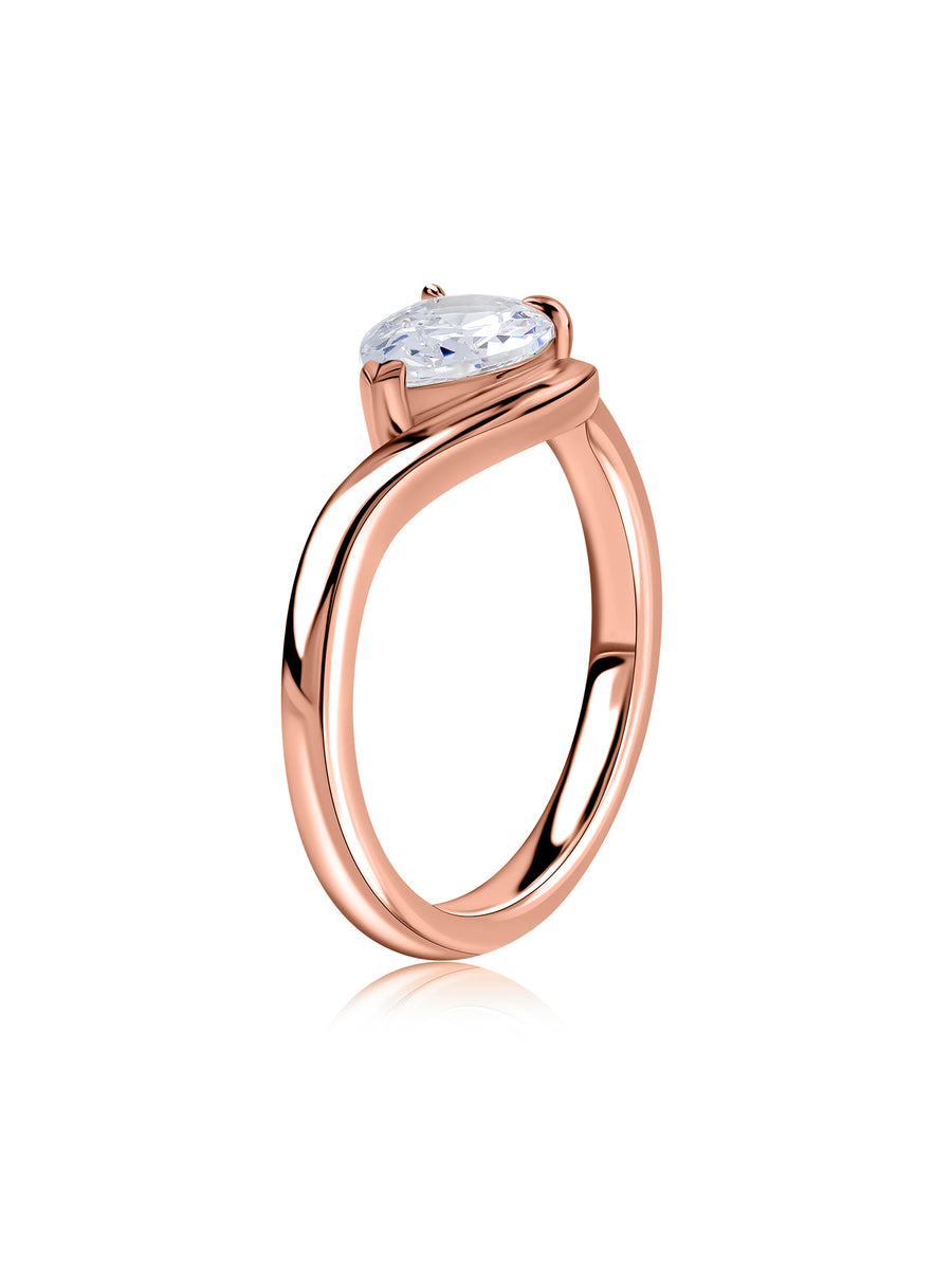 Sway 1 Carat Pear Lab Grown Diamond Solitaire Ring