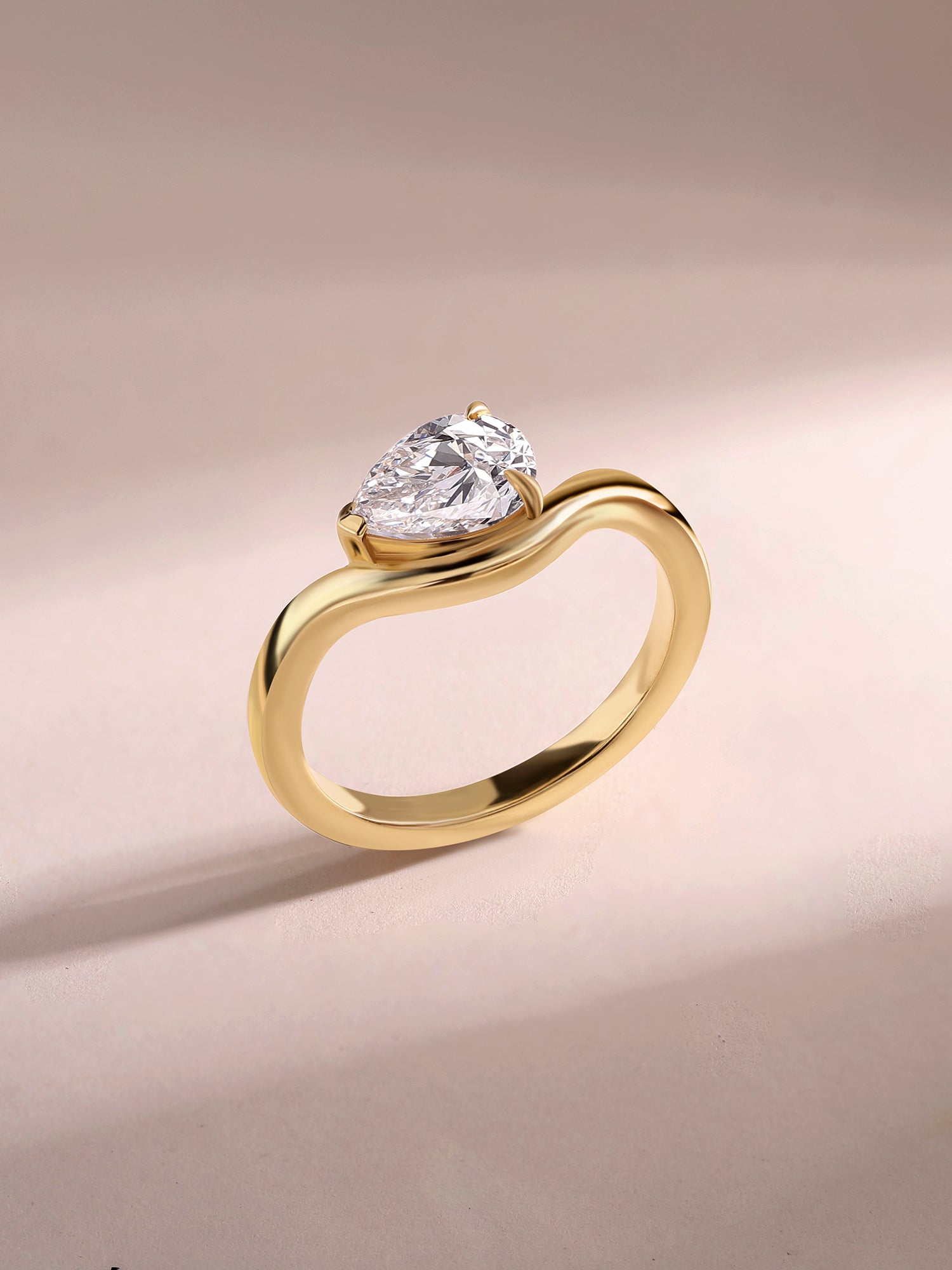 Sway 1 Carat Pear Lab Grown Diamond Solitaire Ring