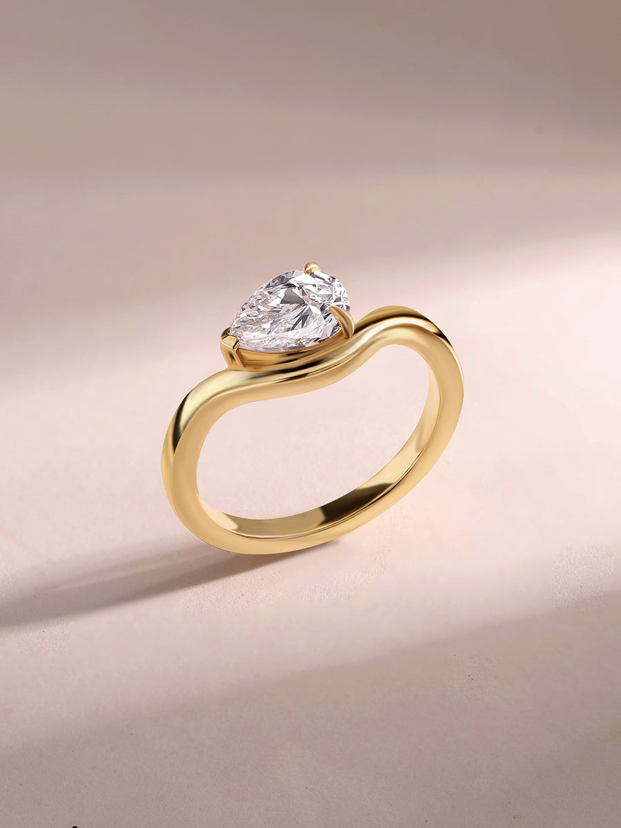 Sway 1 Carat Pear Lab Grown Diamond Solitaire Ring