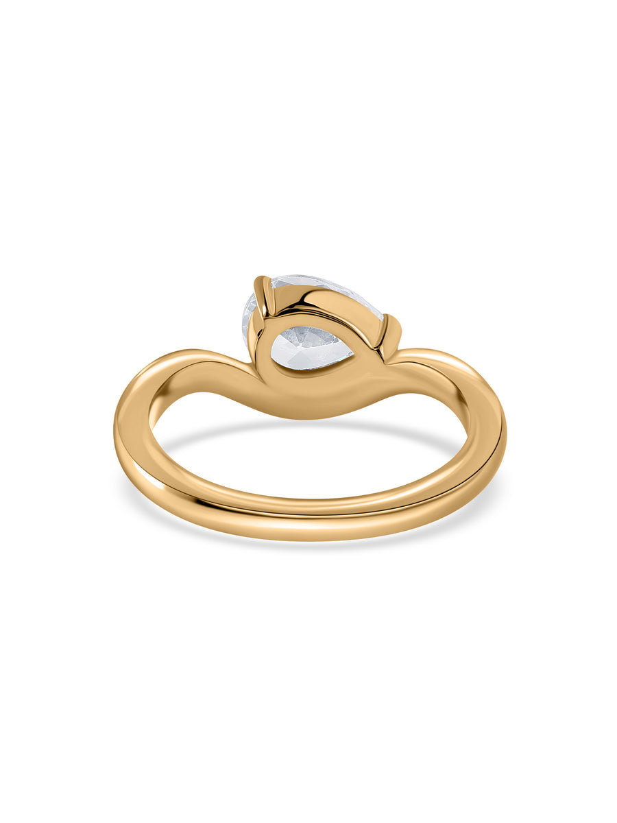 Sway 1 Carat Pear Lab Grown Diamond Solitaire Ring