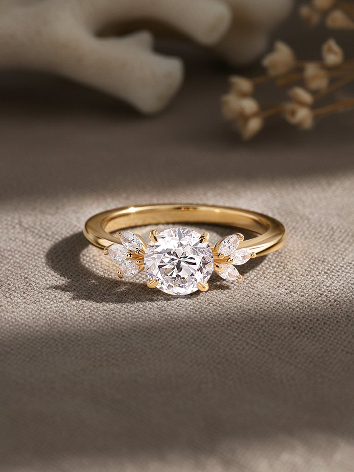 Elara Golden Love Lab Grown Diamond Solitaire Ring