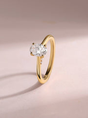 Amora Lab Diamond Oval Solitaire Engagement Ring