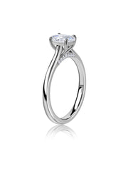 Amora Lab Diamond Oval Solitaire Engagement Ring