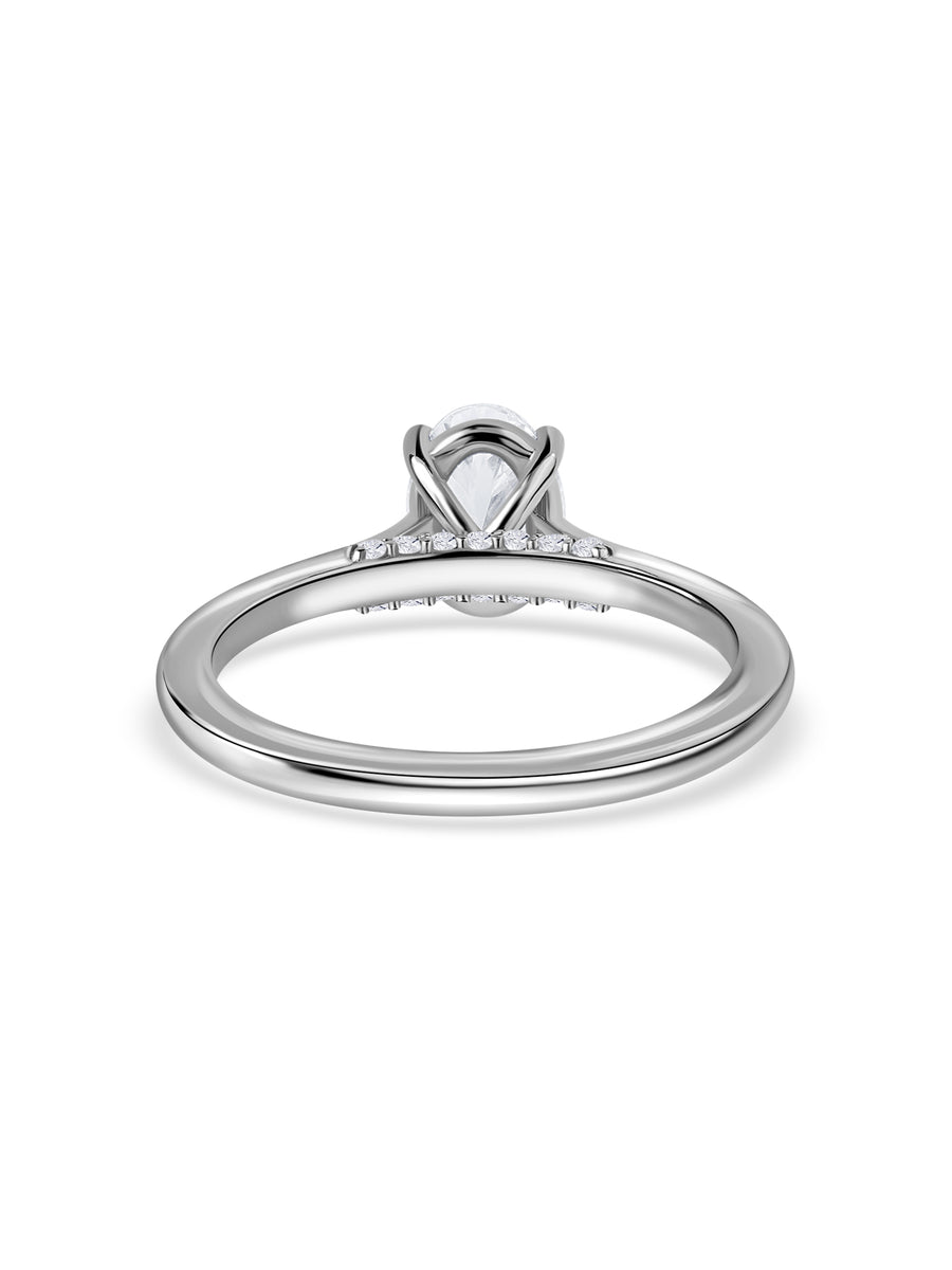 Amora Lab Diamond Oval Solitaire Engagement Ring